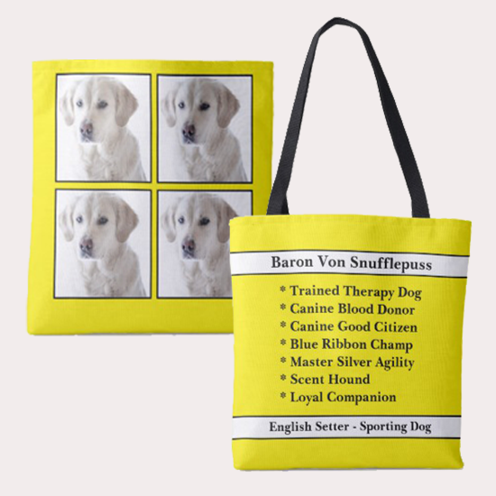 [About My Dog] Dog Brag Bag - Solid Color Tote Bag