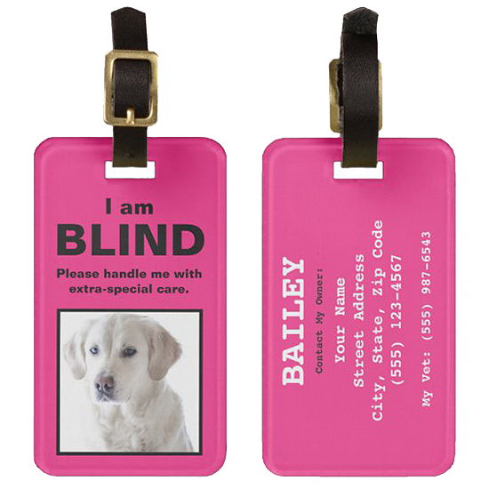[About My Dog] Blind Deaf Cat Dog Luggage Luggage Tag