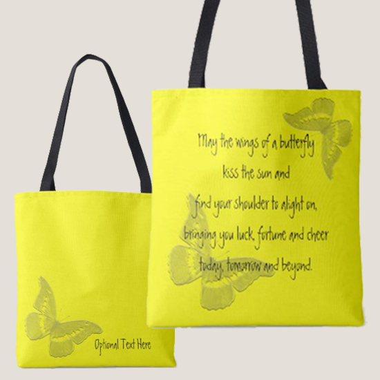 Irish Blessing: Wings of a Butterfly Tote Bag